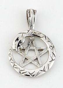 14K Gold Serpent Pentagram Pendants