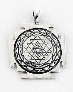 14K Gold Sri Yantra Mandala Symbols, Pendants