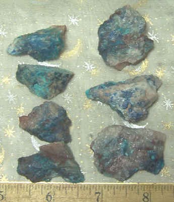 Ajoite, Papagoite, Shattuckite Combination Natural, Rough, Raw