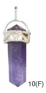 Antiqued Top Amethyst Point Pendants