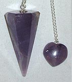 Six Sided Amethyst Pendulums With Heart Stone