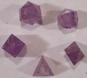 Amethyst Crystal Platonic Solids 5 pc. Assorted