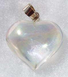  Opal Aura Quartz Heart Pendants