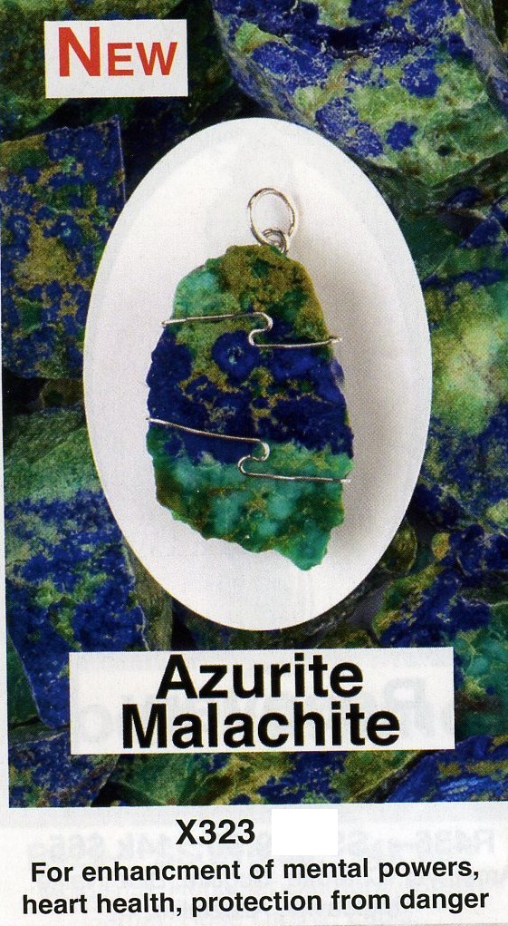 Azurite Malachite Wire Wrapped Pendants