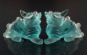 Blue Obsidian Flying Pi Yao Dragons