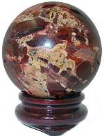 Brecciated Red Jasper Sphere With Stand