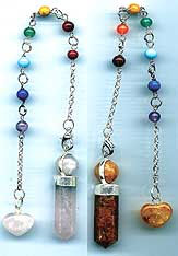 Pendulums: Ball/Heart 7 Chakra, various stones 