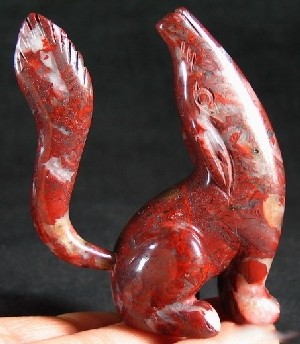 Bloodstone Coyote Carving