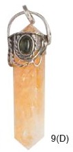 Citrine Antiqued Point Pendants With Cabs