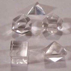 Clear Quartz Platonic Solids 5 pc. Assorted