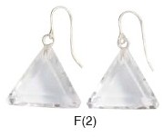 Clear Quartz Vogel Triangle Earrings