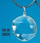 Clear Quartz Rock Crystal Pendant, Star Of David