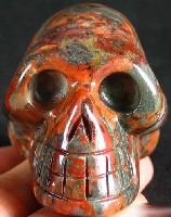 Green Red Combination Jasper Skulls