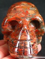 Green Red Combination Jasper Skulls