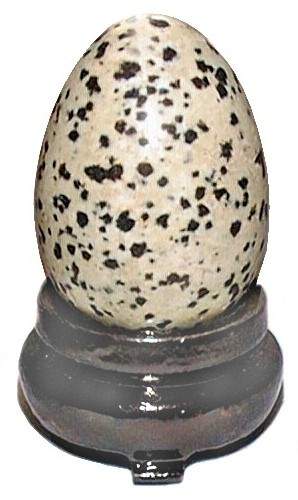 Dalmatian Jasper Egg with Stand 