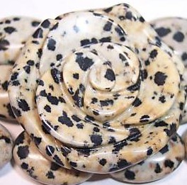 Dalmatian Jasper Rose Pendant Beads 