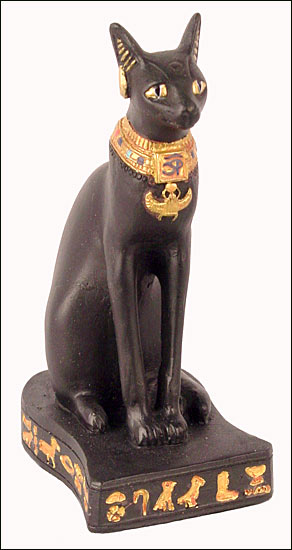 Small Bast Cat Egyptian Statue 