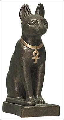 Small Bast Cat Egyptian Statue 