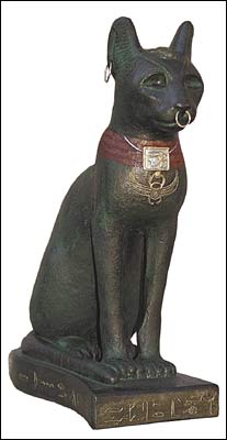 Small Bast Cat Egyptian Statue 