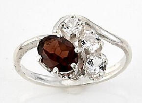 GARNET DANBURITE RING 