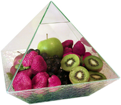 Glass Pyramid Fruit Bowls