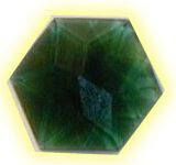Green Quartz Crystal Faceted into a Flower of Life
