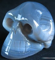 Blue & White Agate Skull