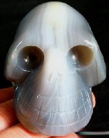 Gray & White Agate Skulls