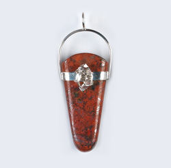 Crimson Cuprite Herkimer Diamonds Pendants