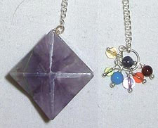 Amethyst Flower/ 7 Chakra Pendulums 