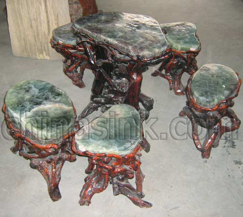 Queen Onyx Stone Table And Chairs