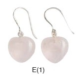 Rose Quartz Heart Earrings