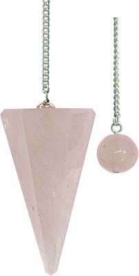 HEXAGONAL ROSE QUARTZ Pendulums 