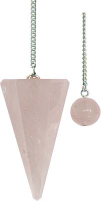 HEXAGONAL ROSE QUARTZ Pendulums 