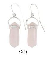 Rose Quartz Point Earrings