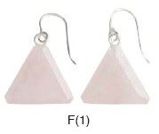 Rose Quartz Vogel Triangle Earrings