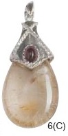 Rutilated Quartz Antique Teardrop With Cab Pendants