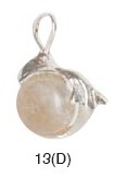 Rutilated Quartz Leaping Dolphin Sphere Pendants