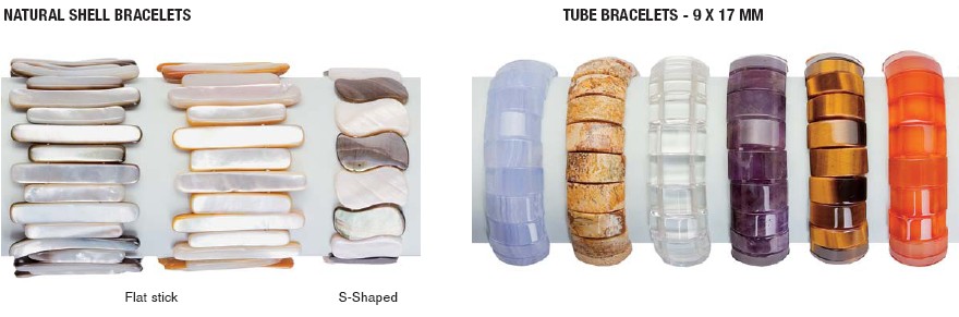 Gemstone Tube Bracelets & Natural Shell Bracelets