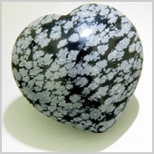 SNOWFLAKE OBSIDIAN GEMSTONE PUFFY HEART