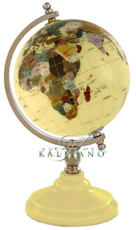 Ivory Jasper Gemstone Semi-Meridian Globe