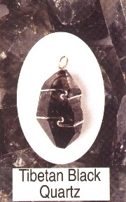 Tibetan Black Quartz Wire Wrapped Pendants