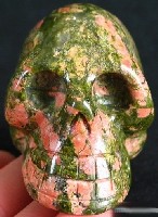 Pink & Green Unakite Skulls