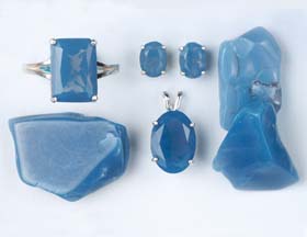 Owyhee Blue Opal Tumbled Pieces