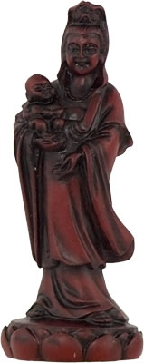 QUAN YIN WITH INFANT FIGURINE 