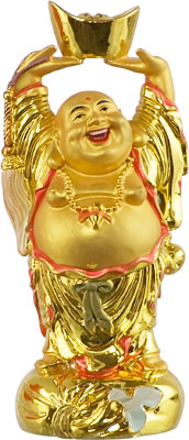 GOLD HAPPY BUDDHA FIGURINE 