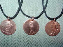 Set of 6 Usui Reiki symbols Copper Pendants