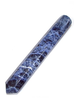 Sodalite six sided single terminated massage wand 