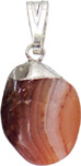 CARNELIAN MOUNTED TUMBLED STONE PENDANTS