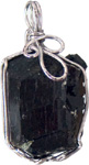 ROUGH BLACK TOURMALINE WIRE WRAPPED PENDANTS